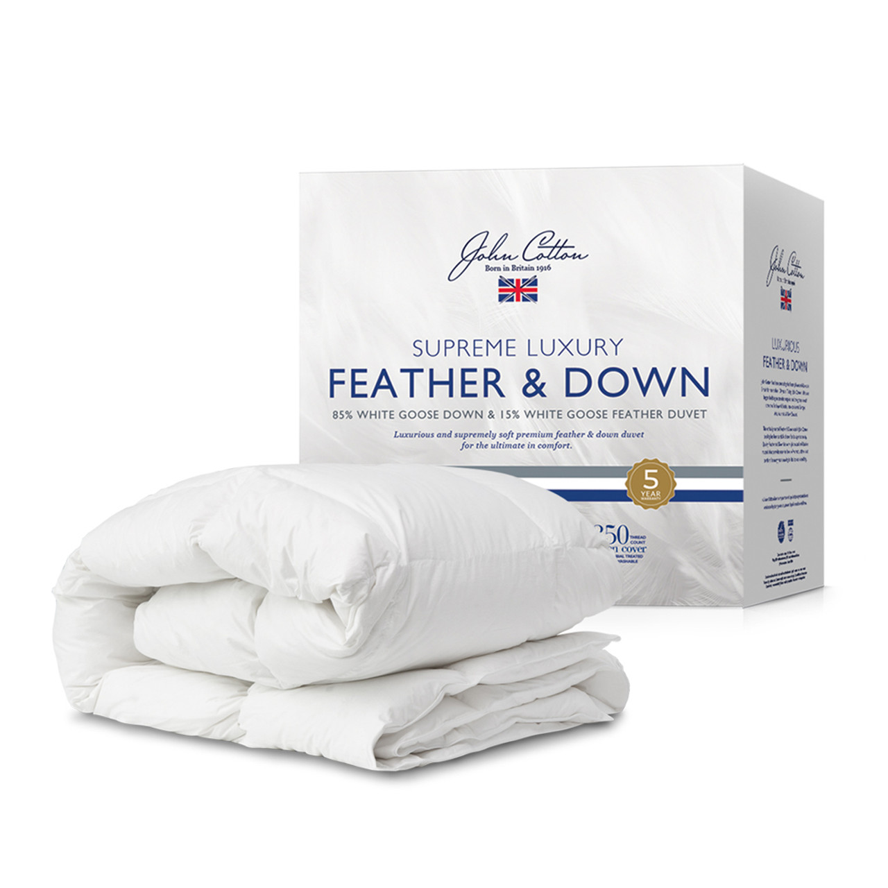 John Cotton Supreme 85 15 Goose Down Feather Quilt King Bed