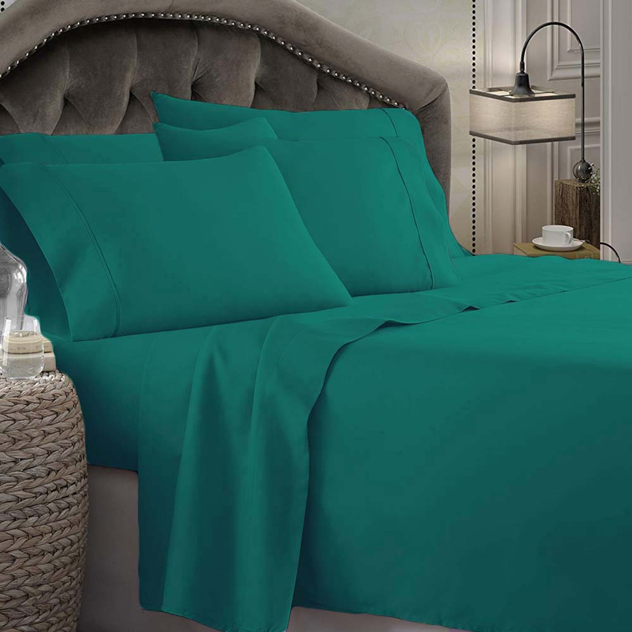 1800 Series Microfibre Teal Sheet Set By Shangri La Linen Single