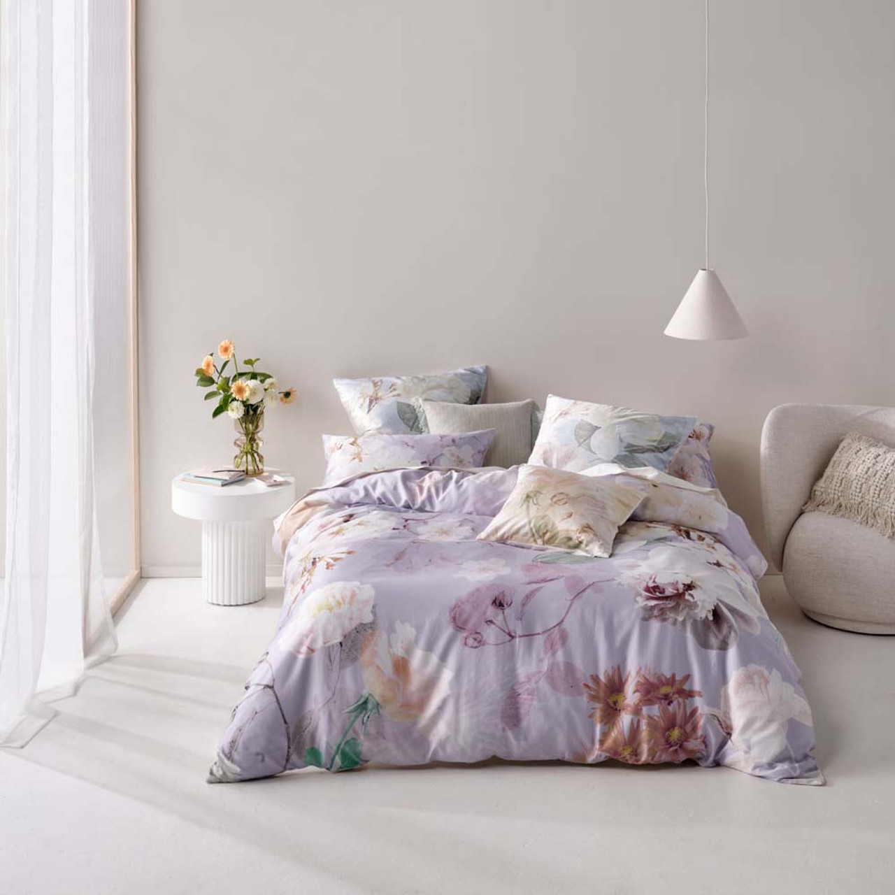 lilac and grey duvet cover