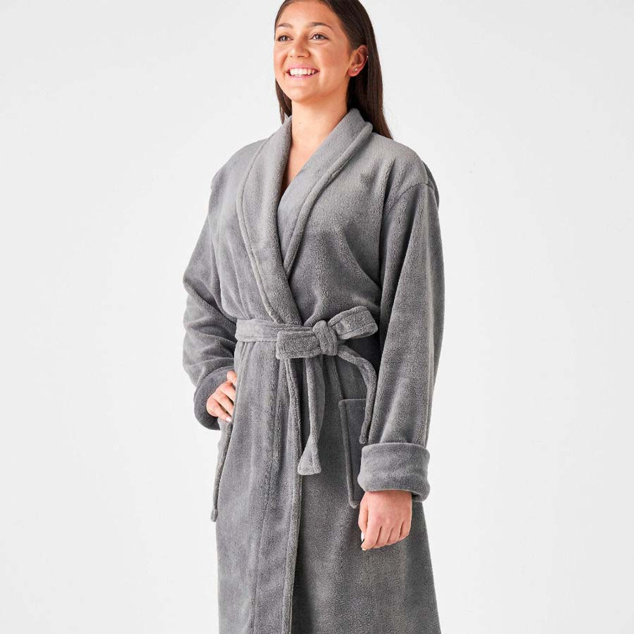 Plush Charcoal Robe by Linen House, One Size Fits Most