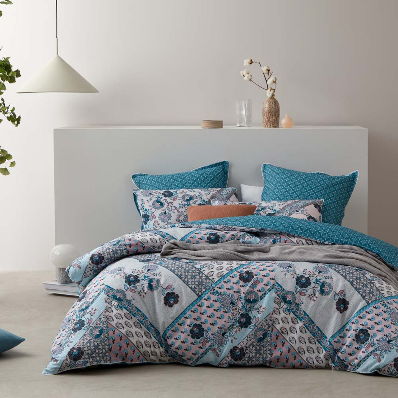 teal doona cover