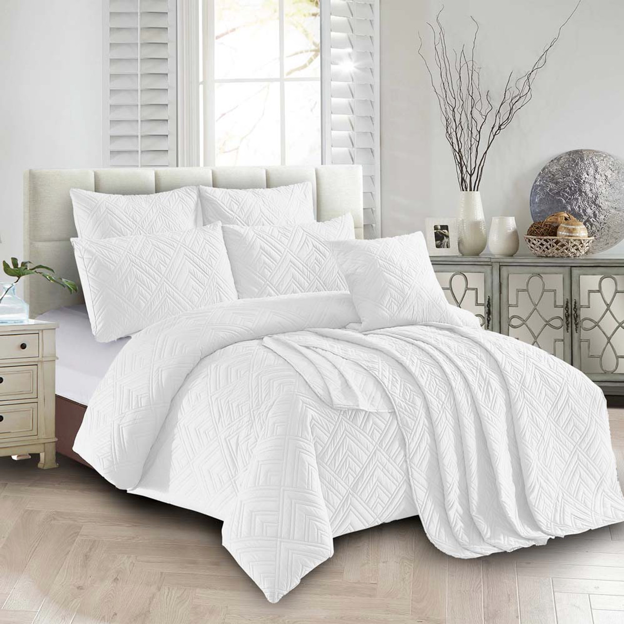 double bed quilt cover white