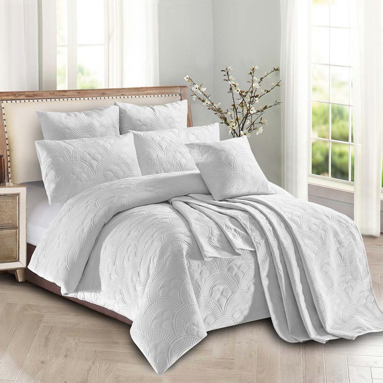 white quilt cover set single