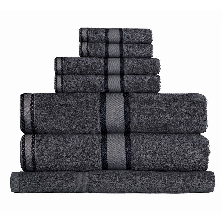 100% Cotton Charcoal Grey 7pc Bath Towel Set