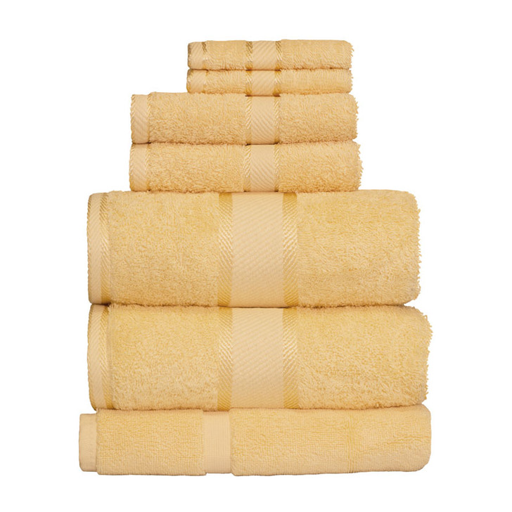 100% Cotton Yellow 7pc Bath Towel Set