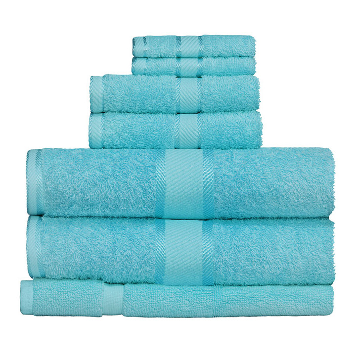 100% Cotton Turquoise 7pc Bath Towel Set