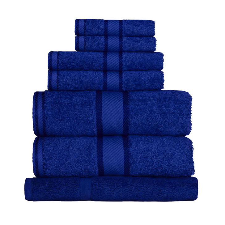100% Cotton Royal Blue 7pc Bath Sheet Set