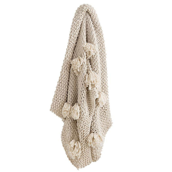 KAS Super Pom Natural Throw | My Linen