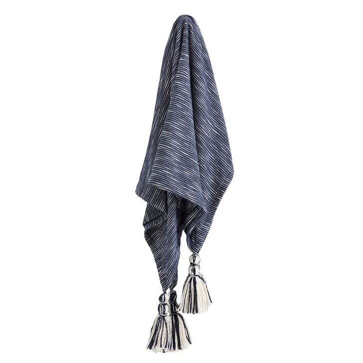 KAS Montauk Navy Throw | My Linen