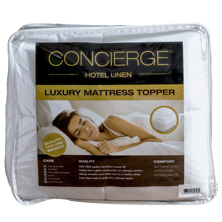 Concierge King Bed Luxury Fitted Pillowtop Mattress Topper | My Linen