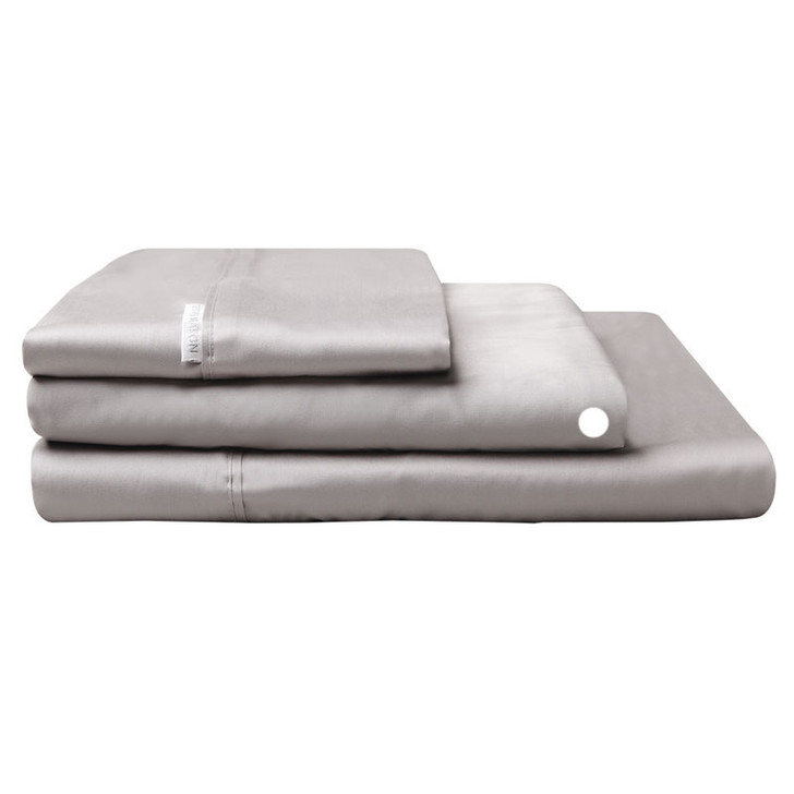 Logan and Mason Egyptian Cotton Fitted Sheet Pewter | My Linen