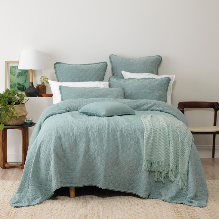 Bianca Single / Double Bed Tameeka Jade Coverlet Set | My Linen