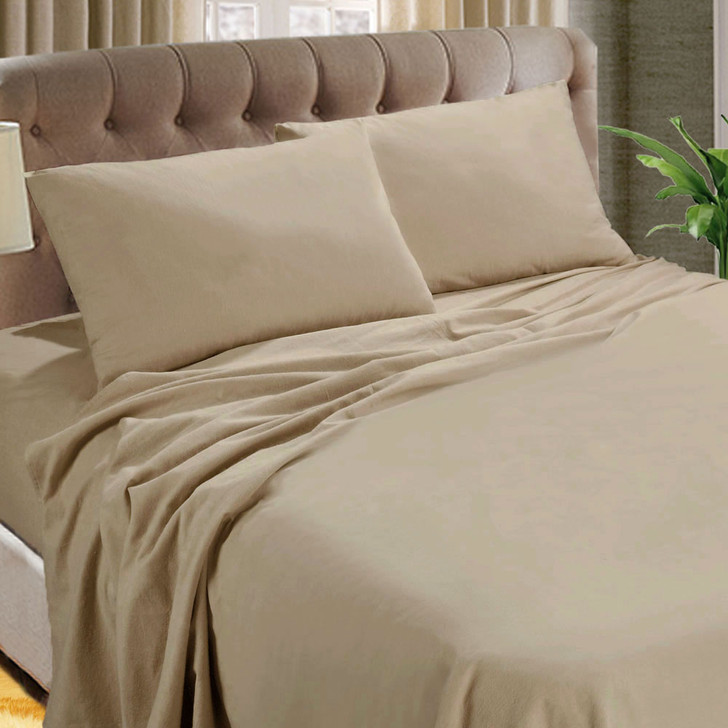 Kingtex Micro Flannel 40cm Double Bed Sheet Set Linen | My Linen