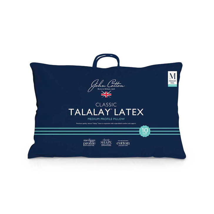 John Cotton Talalay Latex Medium Profile Pillow | My Linen