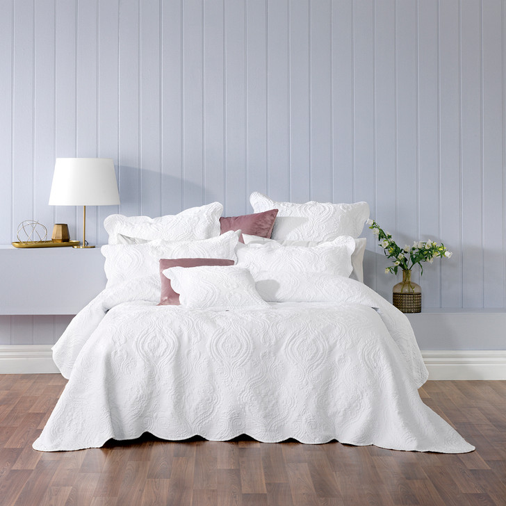 Bianca Cordelia White Single Bed Bedspread Set | My Linen