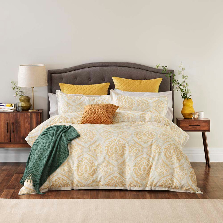 Biance Elegance Marrakech Mustard Queen Bed Quilt Cover Set | My Linen