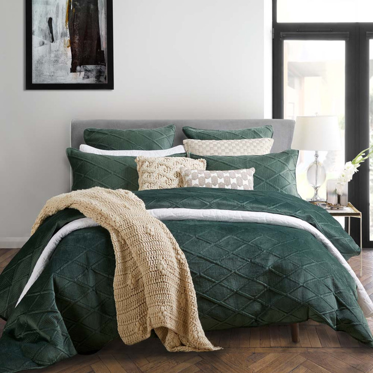 Jensen Olive Quilt Cover Set by Private Collection | Queen Bed | My Linen