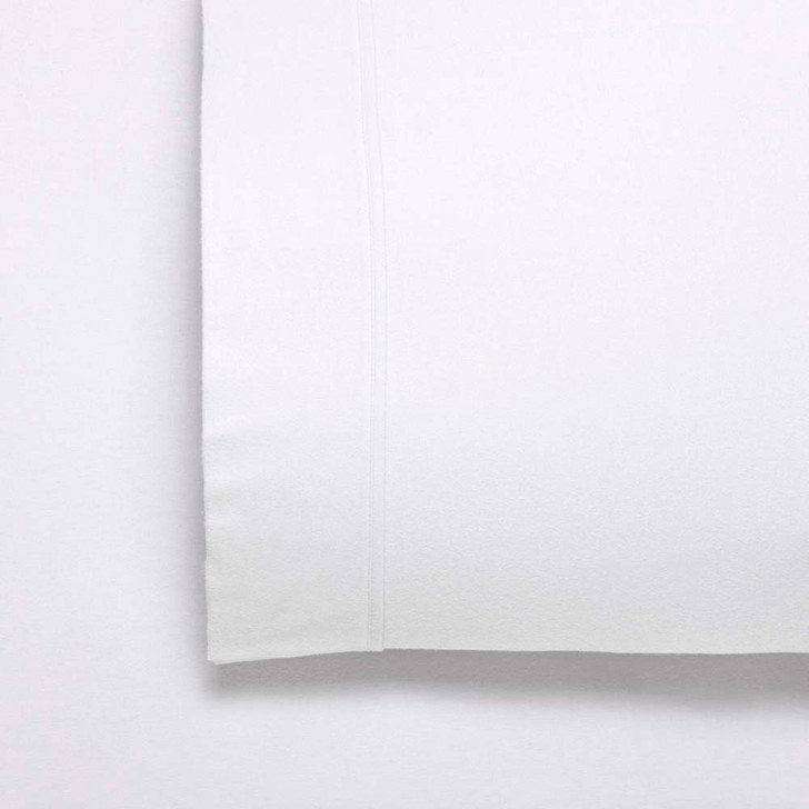 Bianca Fletcher Flannelette King Single 50cm Bed Sheet Set White | My Linen