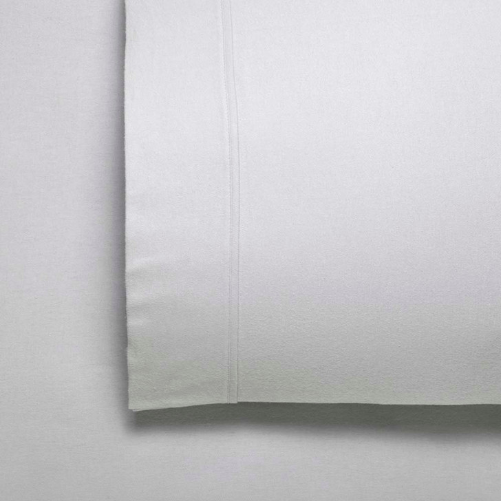 Bianca Fletcher Flannelette Double 50cm Bed Sheet Set Silver | My Linen