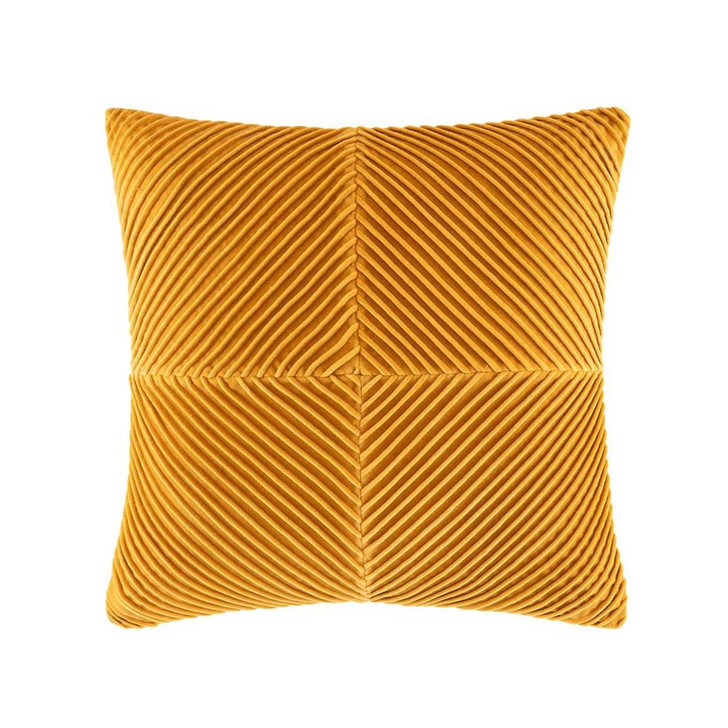 KAS Milano Mustard Square Filled Cushion | My Linen