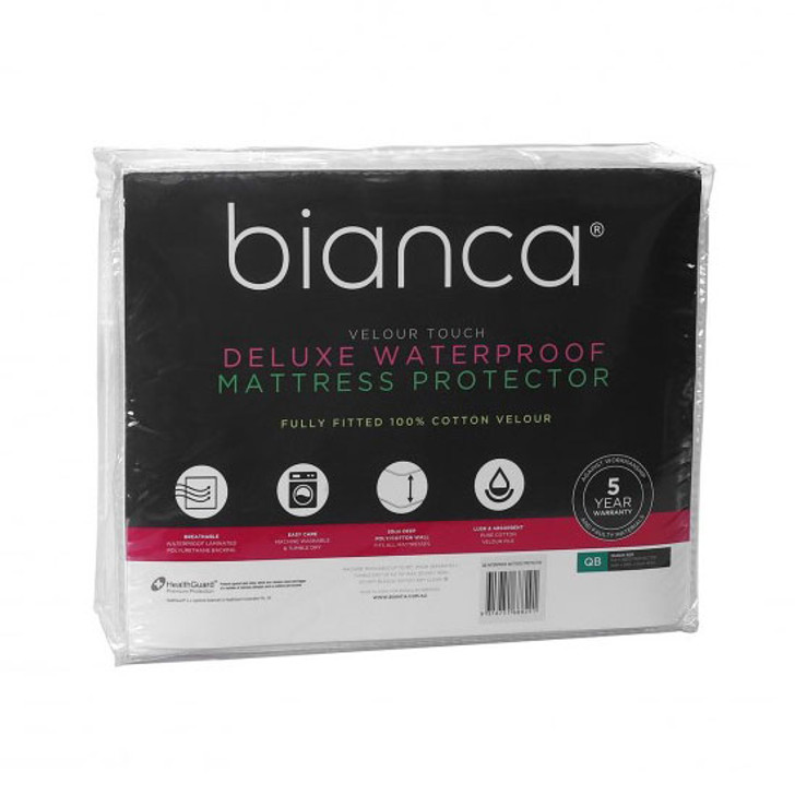 Bianca Velour Touch Deluxe Waterproof Cotton Super King Mattress Protector | My Linen