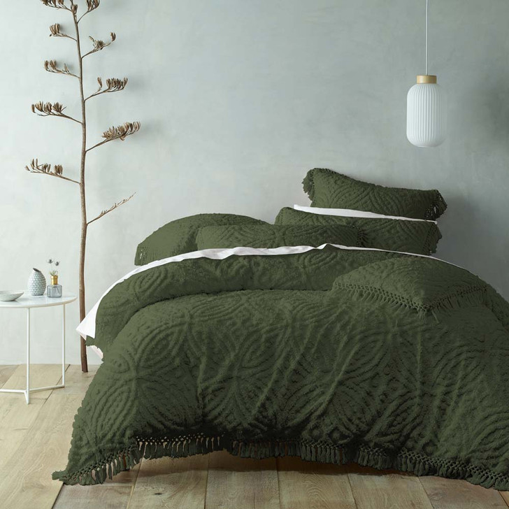 Bianca Savannah Olive Queen Bed Quilt Cover Set | My Linen