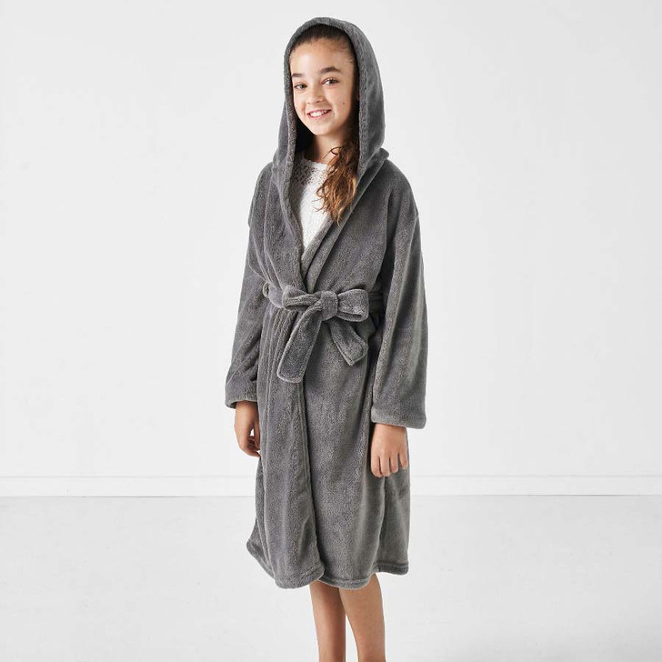 Hiccups Plush Kids Bathrobe Charcoal Kids Large Size 10 | My Linen