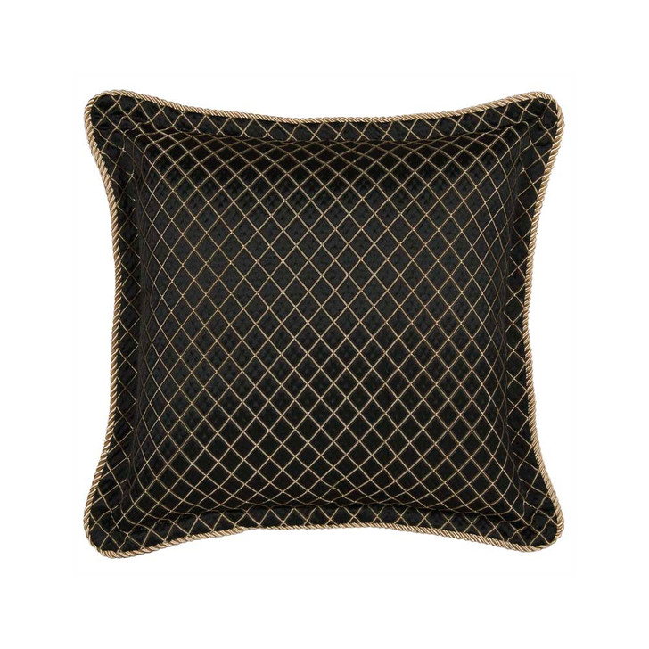 Davinci Lancaster Black Square Filled Cushion | My Linen