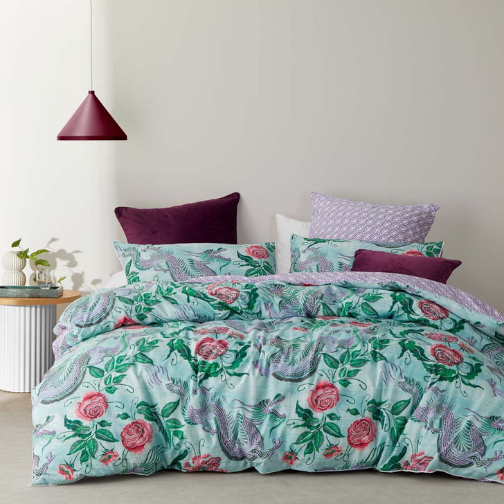 Logan and Mason Dragon Jade Queen Bed Quilt Cover Set | My Linen