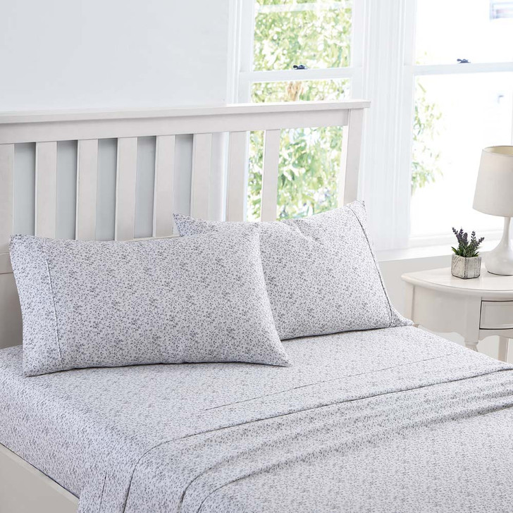 Laura Ashley Tierney Grey Sheet Set Single Bed | My Linen