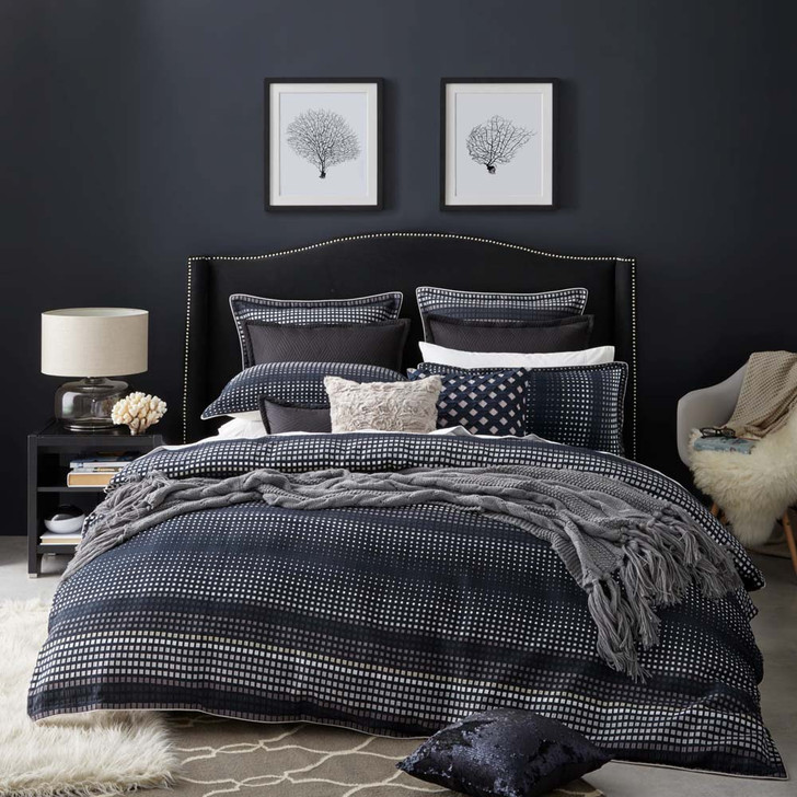 Private Collection Laurence Navy King Bed Quilt Cover Set | My Linen