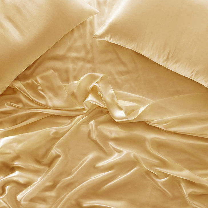 Ramesses Casablanca Silky Satin Gold Sheet Set King Bed | My Linen