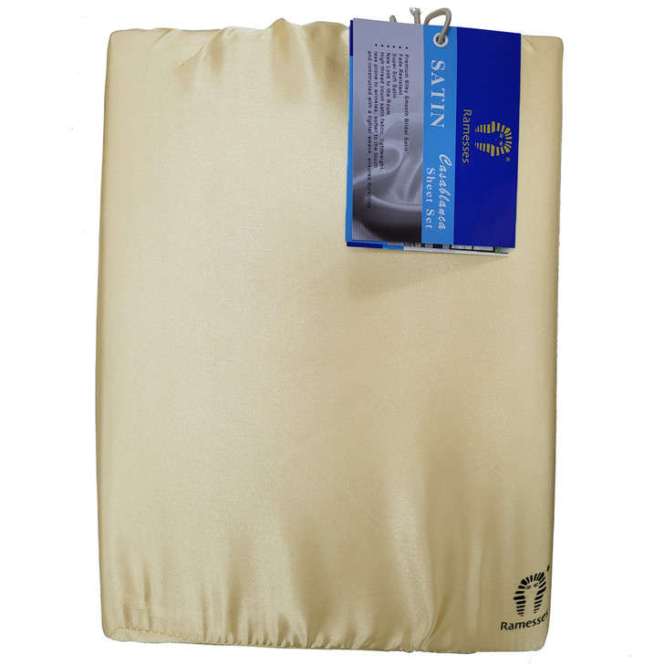 Ramesses Casablanca Silky Satin Champagne Sheet Set King Single | My Linen