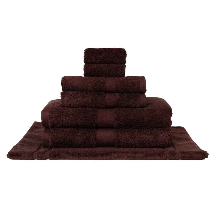 Mildtouch 100% Combed Cotton 7pc Bath Towel Set Chocolate | My Linen