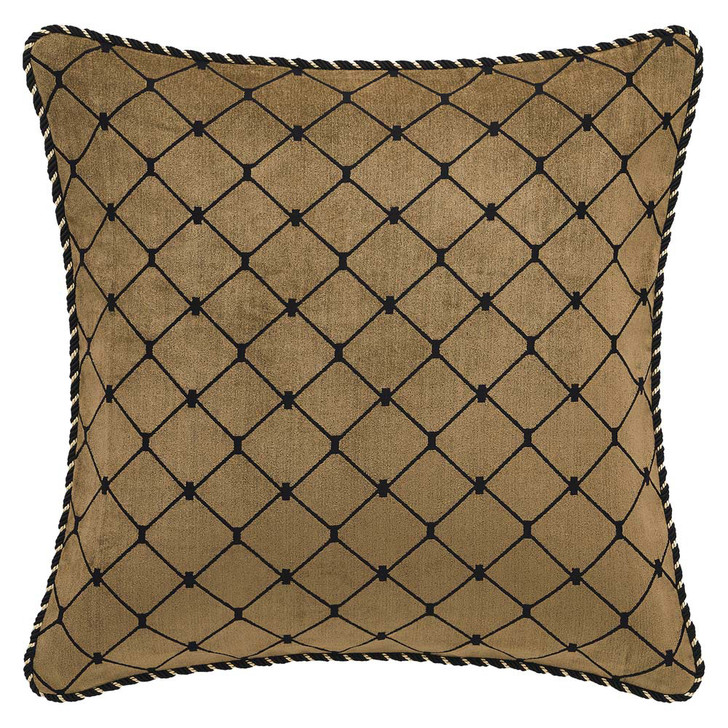 Davinci Massimo Gold Trellis European Pillowcase | My Linen