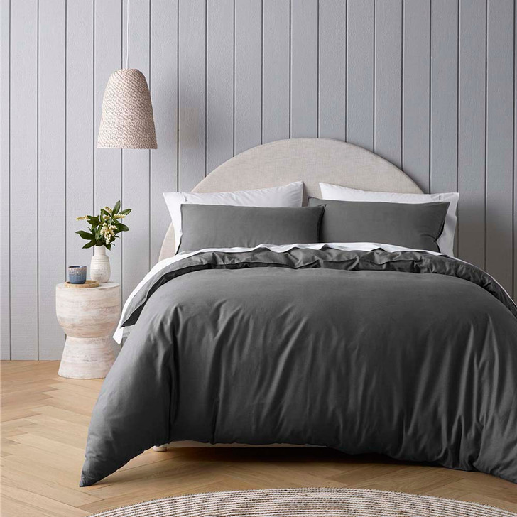 Bianca Riviera Charcoal King Bed Quilt Cover Set | My Linen