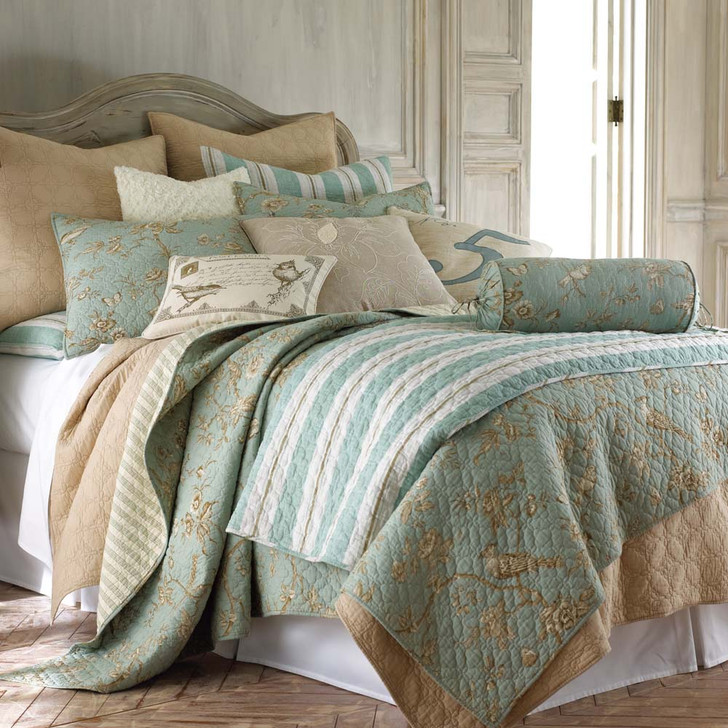 Classic Quilts Lyon Teal Queen Bed Coverlet Set | My Linen