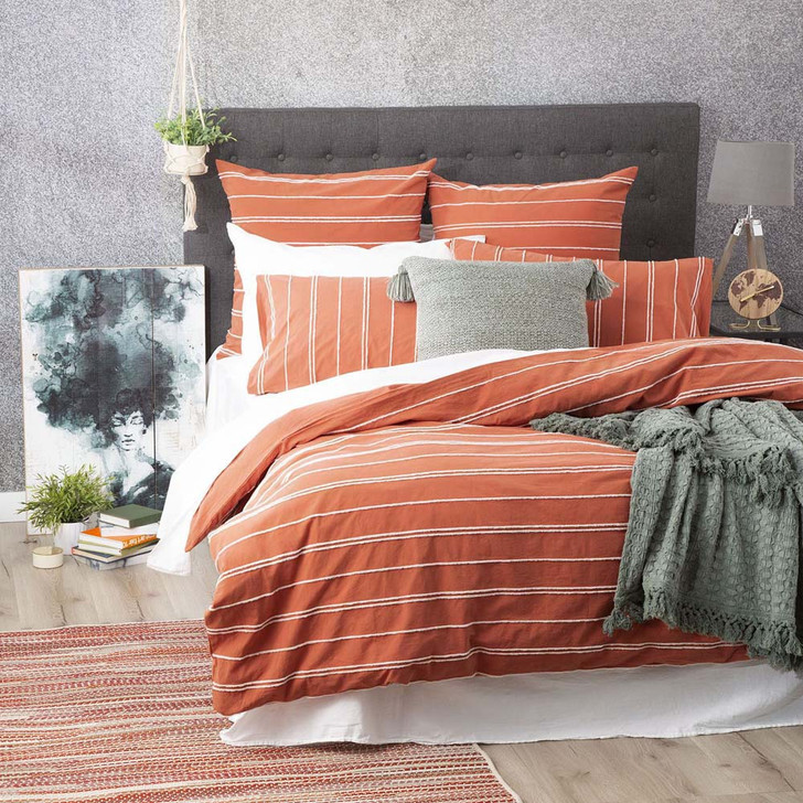 Renee Taylor Hudson Paprika Queen Bed Quilt Cover Set | My Linen