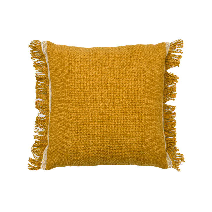 Logan and Mason Piper Ochre Square Filled Cushion | My Linen