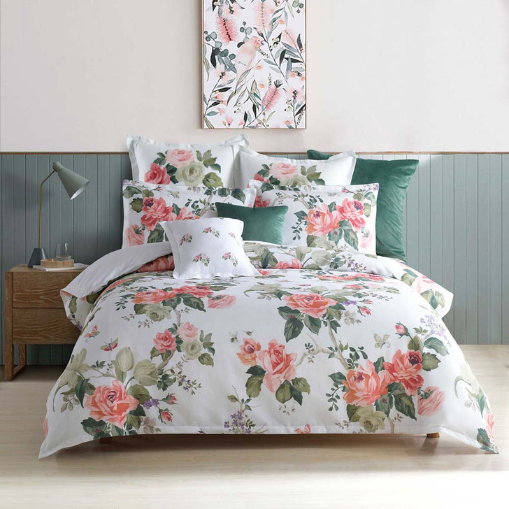 Bianca Elegance English Rose White King Bed Quilt Cover Set | My Linen