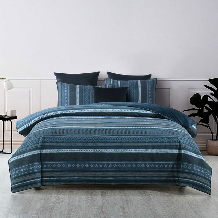 Bianca Como Teal Single Bed Quilt Cover Set | My Linen