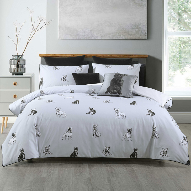 Bianca French Bulldog Super King Quilt Cover Set | My Linen