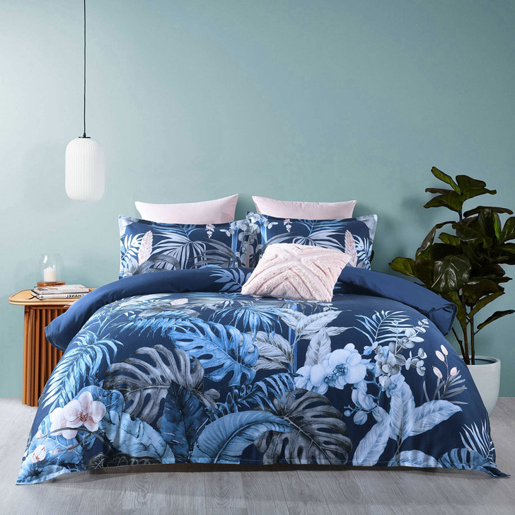 Bianca Kailua Indigo Queen Bed Quilt Cover Set | My Linen