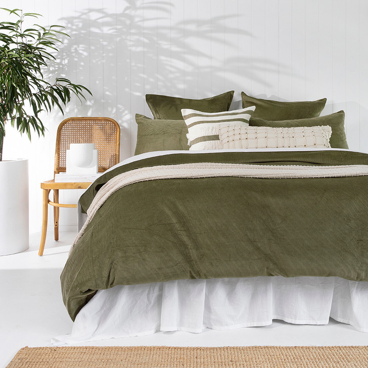 Bambury Sloane Olive Super King Quilt Cover Set | My Linen