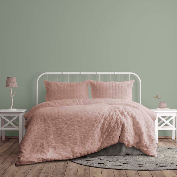 Ardor Boudoir Lea Seersucker Nude Single Bed Quilt Cover Set | My Linen