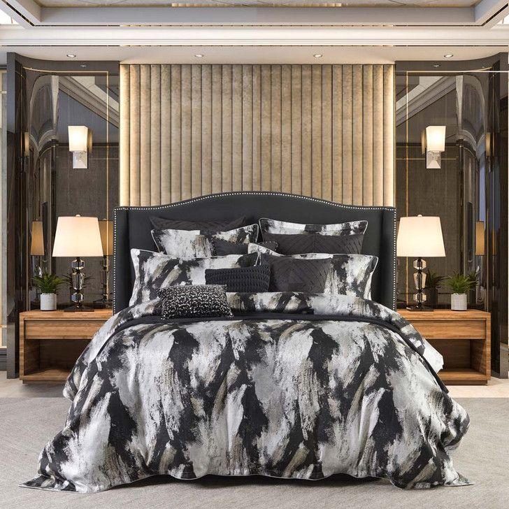 Davinci Vasari Black King Bed Quilt Cover Set | My Linen