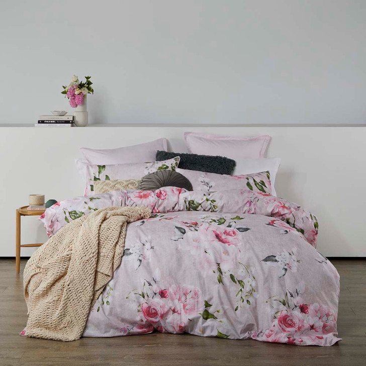 Logan and Mason Cherub Pink Double Bed Quilt Cover Set | My Linen