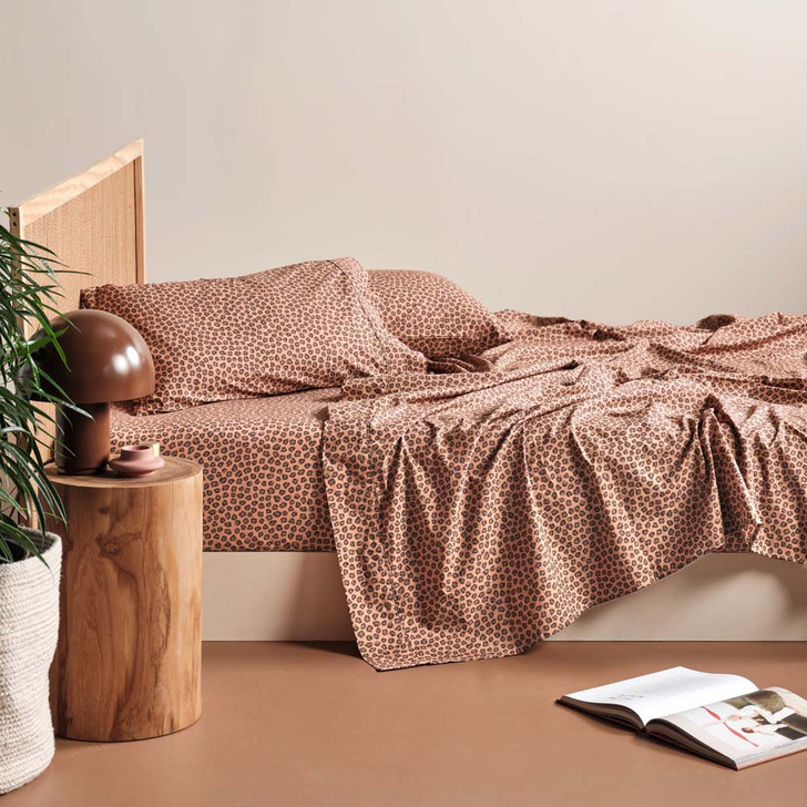 Linen House Goldie Brandy Sheet Set Single Bed | My Linen