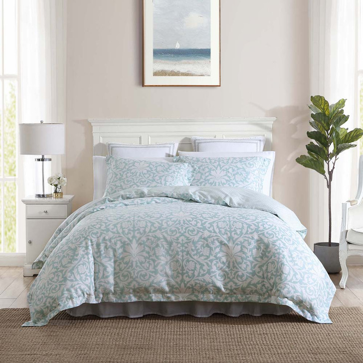 Laura Ashley Mia Soft Blue King Bed Quilt Cover Set | My Linen