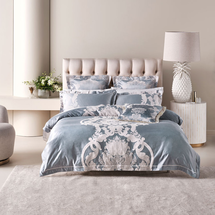 Grace by Linen House Dionisia Blue Super King Quilt Cover Set | My Linen